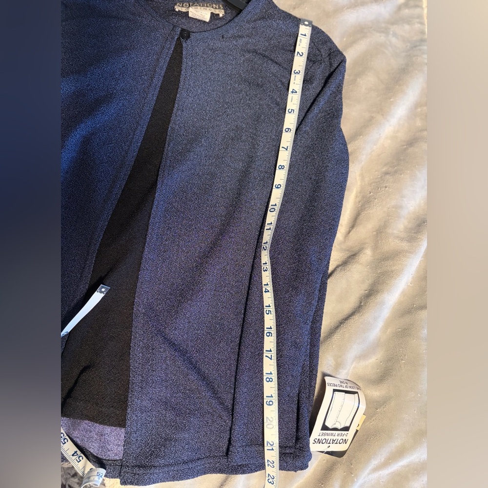 Notations Blue Knit Layered Look Top - Picture 6 of 6